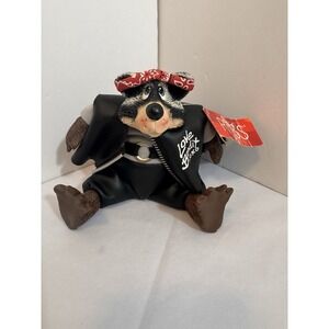 Russ Love Bandit Racoon Stuffed Biker The Country‎ Folks NWT